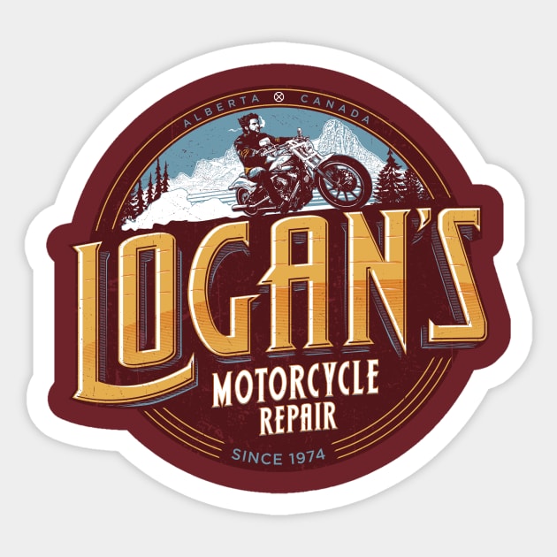 Logan's Motorcycle Repair (alternate) Sticker by djkopet